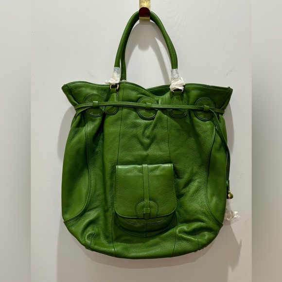 Isaac Mizrahi 3 Piece Green Leather Bag NWT - Picture 3 of 8